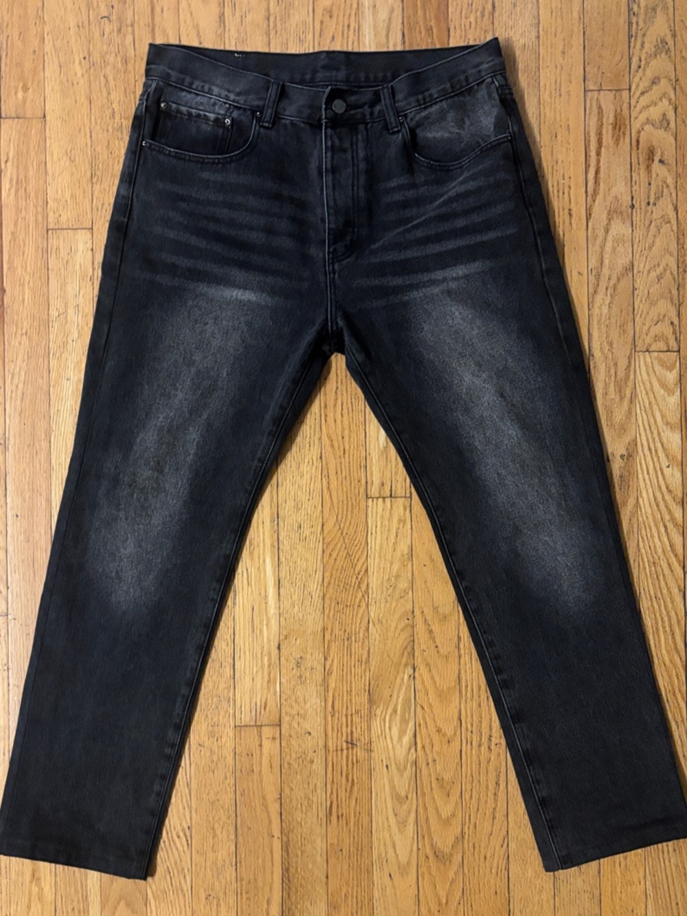 mnml Men’s Straight Leg Relaxed Jeans - Washed Black - 34x32